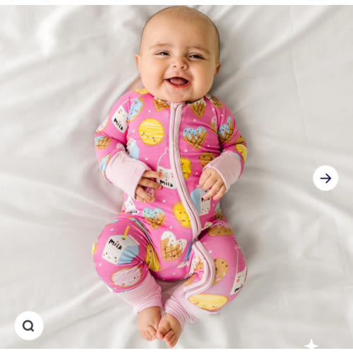 Pink Cookies & Milk Zippy - Little Sleepies