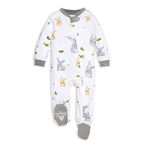 Burt's Bees Baby Boys' Sleep & Play PJs, 100% Organic Cotton One-Piece Zip Front Jumpsuit, Baby Boys Footie Pajamas & PJs