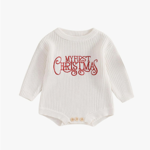 Adobabirl Baby Girl Boy Knitted Sweater Bubble Romper Long Sleeve Jumpsuit Festival Outfit Fall Winter Spring Clothes