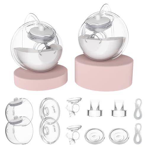 17mm CaraCups Wearable Milk Collection, Hands-Free Collection Cups Compatible with Spectra S1/S2/9 Plus/SG, Fit for Medela/Lansinoh/Zomee, 99.9% Separable Electric Breast Pumps, 2PC