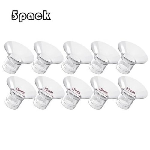 Flange Inserts 13/15/17/19/21mm for Medela,Spectra 24mm Shields/Flanges,Compatible with Momcozy S12 Pro/S9 Pro/S9/S12 Wearable Breast Pump,Reduce 24mm Nipple Tunnel Down to 13/15/17/19/21mm,4PCS