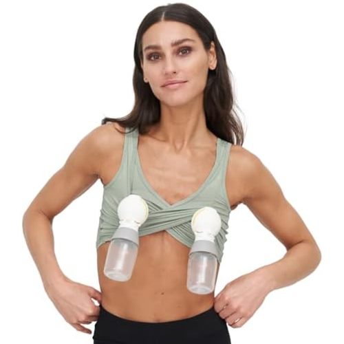 Larken Hands Free Pumping Bra for Breastfeeding | Breast Pump - Maternity Bras for Pregnancy, Pumping & Nursing Bra in One