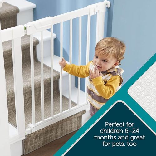Safety 1st Pressure Mounted Baby Gates for Doorways with SecureTech® No-Drill, Baby Gate with Door, Pet-Friendly Design, Baby gates for Doorways No Drilling, 29-38"