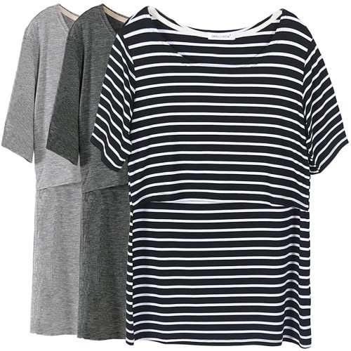 Smallshow Women's Maternity Nursing Tops Short Sleeve Breastfeeding Clothes