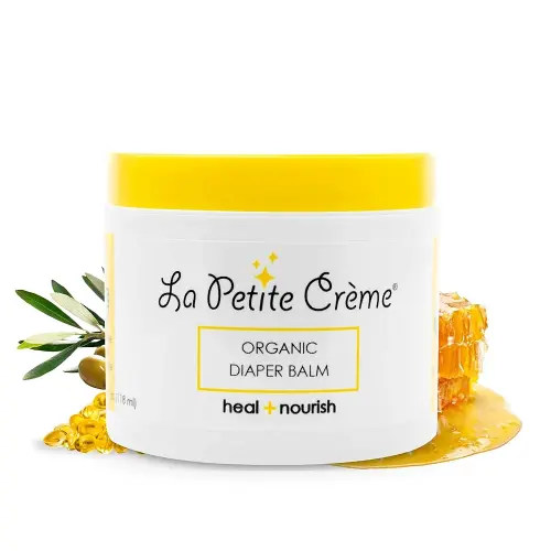 La Petite Creme French Organic Diaper Balm (4 oz) - Healing & Nourishing Diaper Cream - Gentle & Safe Liniment Baby Lotion - USDA Certified Organic - Baby Essentials for Newborn