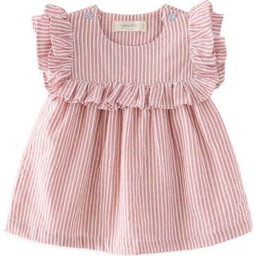 Kids' Ruffle Organic Cotton Seersucker Dress, 6-12M