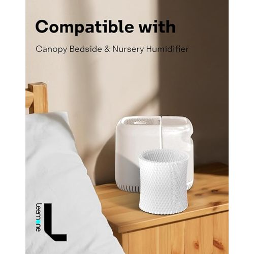Leemone 3-Pack Bedside Humidifier Filter Replacement Compatible with Canopy Bedside & Nursery Humidifiers, Humidifier Wicking Filter Lasts Up to 6 Weeks