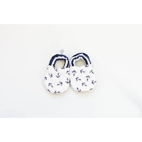 Nautical Baby Booties - Nautical Baby Clothes - Soft Soled Shoes - Anchor Baby Clothes - Pink and Navy - Nautical Baby Gift // Anchors