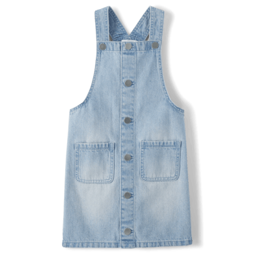 Girls Patch Pocket Denim Skirtall - Blue