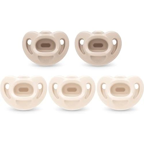 NUK 100% Silicone Comfy Orthodontic Pacifiers, 0-6 Months, Neutral Fashion, Timeless Collection, 5 Count