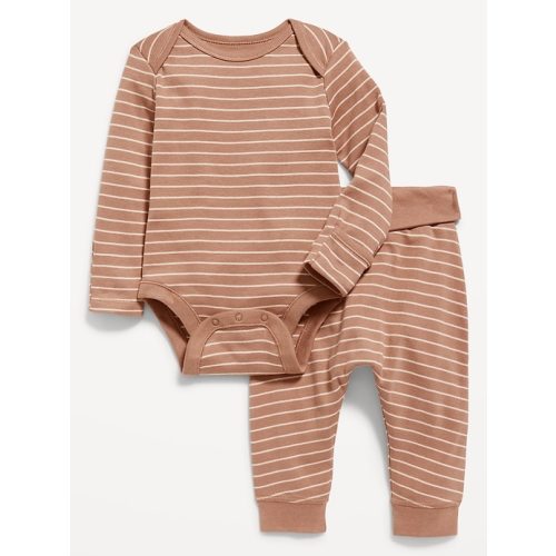 Unisex Striped Organic-Cotton Bodysuit & Pants Set for Baby