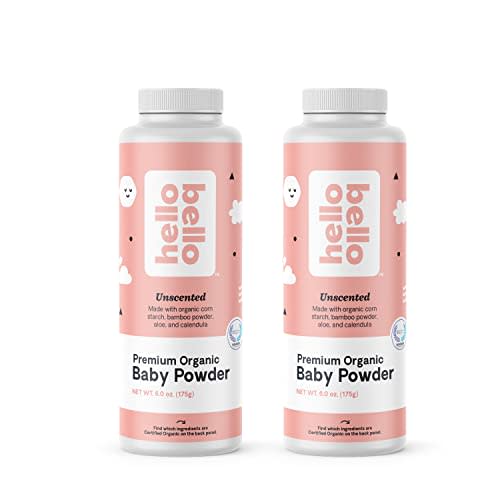 Hello Bello Premium Baby Powder - Hypoallergenic Talc-Free Blend - Vegan and Cruelty-Free - Fragrance-Free - 6.1 oz