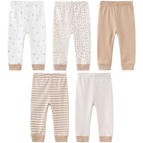 Unisex Baby Boy Girl Pants Sets Cotton Soft Infants Bottoms Casual 5 Pack 0-12 Month Babies' Leggings