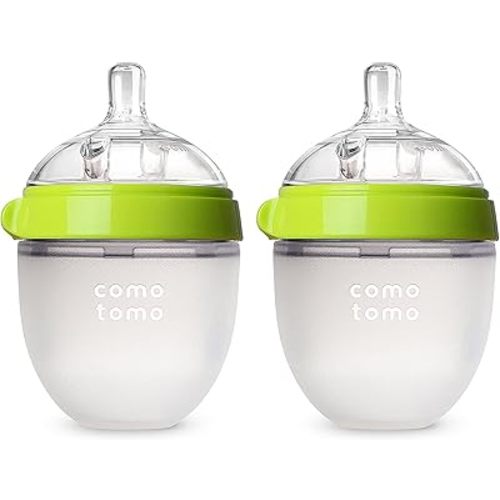 Comotomo Baby Bottle Double Pack, Green, 5oz
