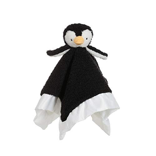 Apricot Lamb Stuffed Animals Soft Security Blanket Black Penguin Infant Nursery Character Blanket Luxury Snuggler Plush(Black Penguin, 14 Inches)