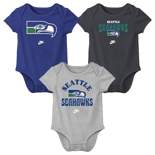 Newborn & Infant Seattle Seahawks Nike Rewind Bodysuit Three-Pack