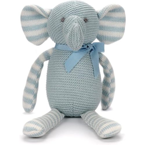 Organic Baby Toys Blue Elephant Stuffed Animals 7.1"