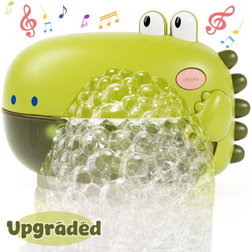 Lehoo Castle Dinosaur Bath Bubble Machine with 12 Songs, Waterproof Bath Toy for Toddlers