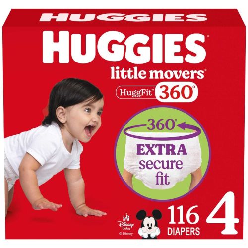 Huggies Little Movers HuggFit 360 Pull On Diapers - Size 4 - 116ct: Hypoallergenic, Non-Toxic, Paraben-Free