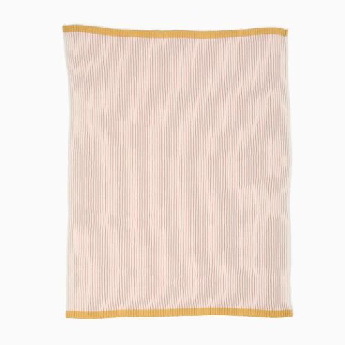 Contrast Ribbed Knit Baby Blanket