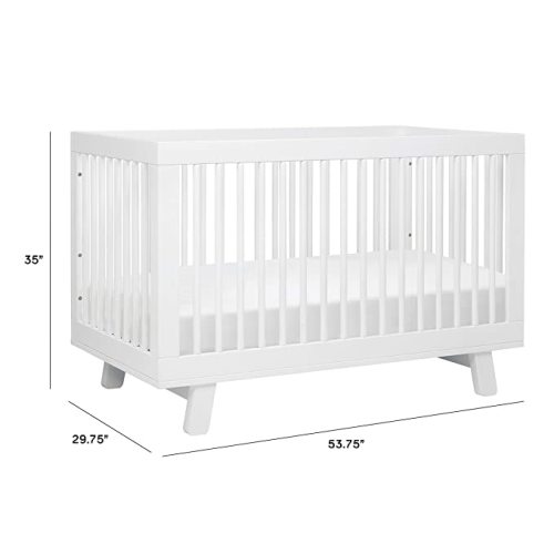 Babyletto Hudson 3-in-1 Convertible Crib with Toddler Bed Conversion Kit in White, Greenguard Gold Certified - 3-in-1 Crib