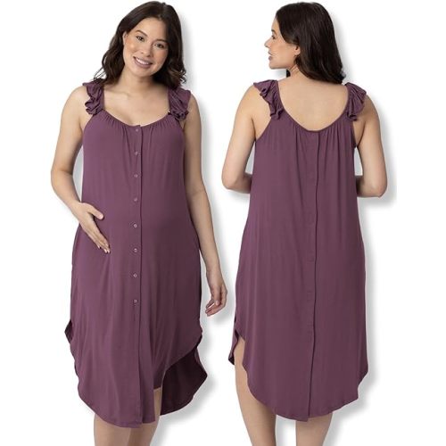 Kindred Bravely Ruffle Strap 3-in-1 Labor and Delivery Gown for Hospital, Postpartum Nursing