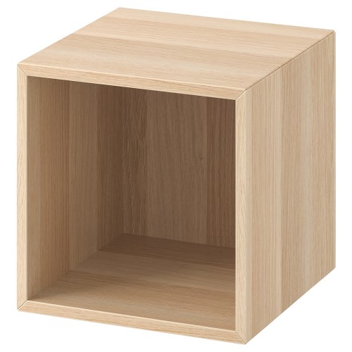 EKET Wall-mounted shelving unit - white stained oak effect 13 3/4x13 3/4x13 3/4 "