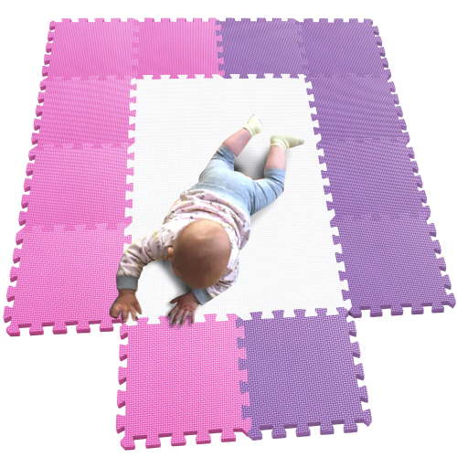 MQIAOHAM 18pcs (30301CM/11.8111.810.39inch per piece) children puzzle play mat squares foam tiles baby mats for floor childrens soft girl playmat boy interlocking carpet W301018-101103111