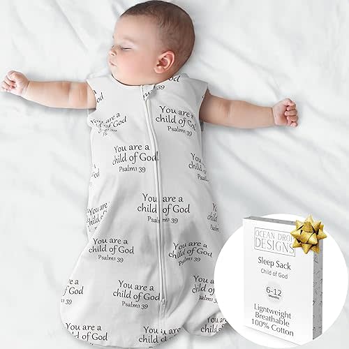 Ocean Drop Designs Baby Sleep Sack (16-24 lbs) - Christian Baby Gifts - 100% Cotton