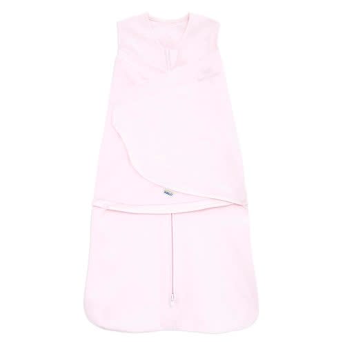HALO 100% Cotton Sleepsack Swaddle, 3-Way Adjustable Wearable Blanket, TOG 1.5, Soft Pink, Newborn, 0-3 Months
