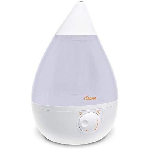 Crane Ultrasonic Cool Mist Humidifier, Filter-Free, 1 Gallon, for Home Bedroom Baby Nursery and Office, White