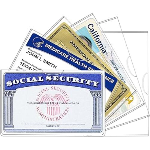 6 Pack Social Security Card Holder,Social Security Card Protector Sleeve,New Medicare Card Protector Sleeve/Credit Card Holder, SSN Card Protector/Credit Card Cover