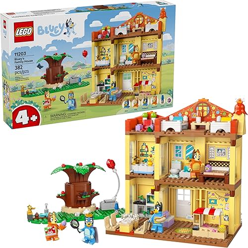 LEGO Bluey: Bluey’s Family House - Toddler Toy for 4 Year Old Boys and Girls - House Playset Includes 6 Popular Characters - Great Birthday Gift Idea for Preschoolers - 11203