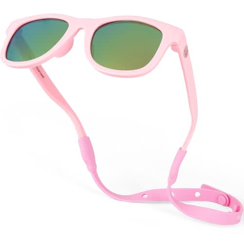 Polarized Baby Sunglasses With Strap - Unbreakable Flexible Infant Sunglasses For Toddlers Newborns 0-24 Months