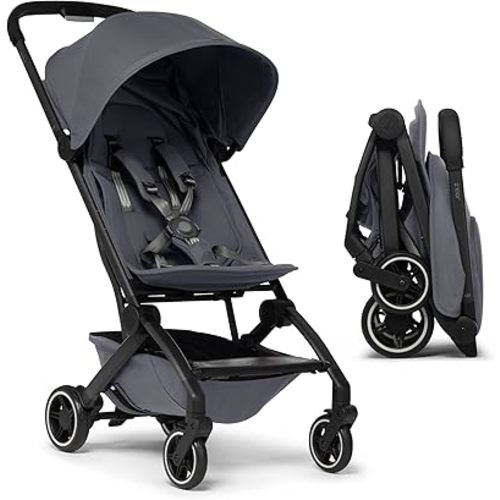 Joolz AER+ Lightweight & Compact Travel Stroller - Portable One-Hand Fold Design - Ergonomic Seat for Infant & Toddler (up to 50 lb) - XXL Sun Hood - Stroller for Airplane -Travel Pouch -Stone Grey