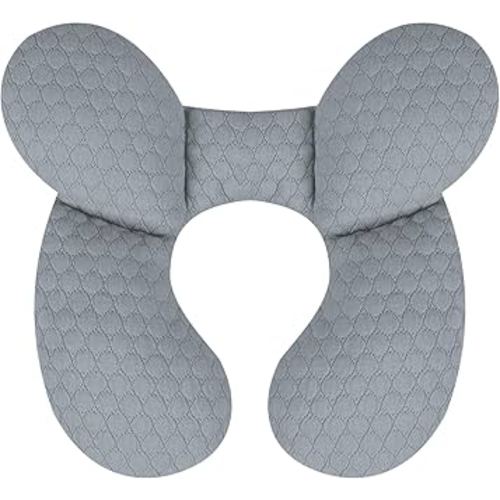 KAKIBLIN Baby Travel Pillow, Upgraded Baby Neck Pillows for Car Seat, Babies Support Pillow, Infant Neck Pillow for Head and Neck, Newborn Head Support for Car Seat,Pushchair (Light Grey)