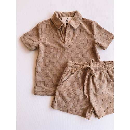 sand check terry set