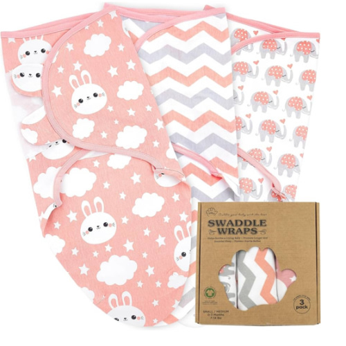 Bublo Baby Newborn Swaddle Blanket for 0-3 Month, Swaddles for Newborns Baby Girls Boys, 100% Organic Cotton Nursery Swaddling Blankets, Adjustable Sleep Sack for Babies (3-Pack)