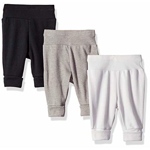 Hanes Pants, Flexy Soft Knit Pull-on Sweatpants, Stretch Joggers for Babies & Toddlers, 3-Pack
