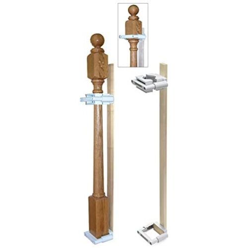 Safety Innovations No Hole Stairway Baby Gate Mounting Kit - Fits Posts from 2 3/4 inches to 3 5/8 inches Wide with Square or Round Tops - No Adhesives On Or Screws in Your Posts, (1-Pack)