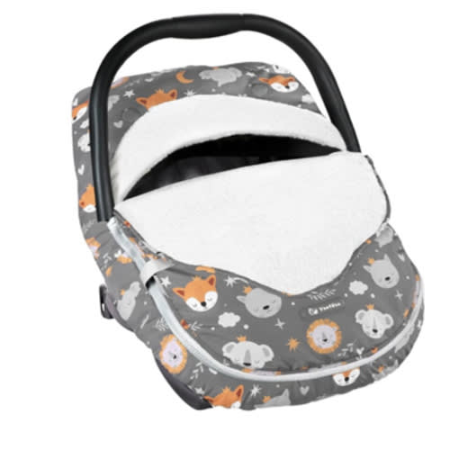 Yoofoss Baby Car Seat Cover Winter Carseat Canopies Cover to Protect Baby from Cold Wind, Super Warm Plush Fleece Baby Carrier Cover for Infant Boys Girls (Fox)