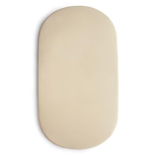 mushie Stretchy & Soft Bassinet Crib Sheet | Fitted 16" x 30" (Fog)