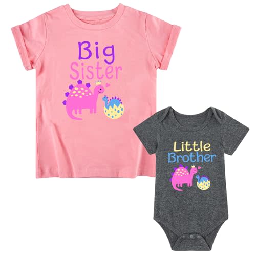 Funnycokid Big Sister Little Brother Matching Outfits Toddler Girl Shirt Newborn Boys Clothes