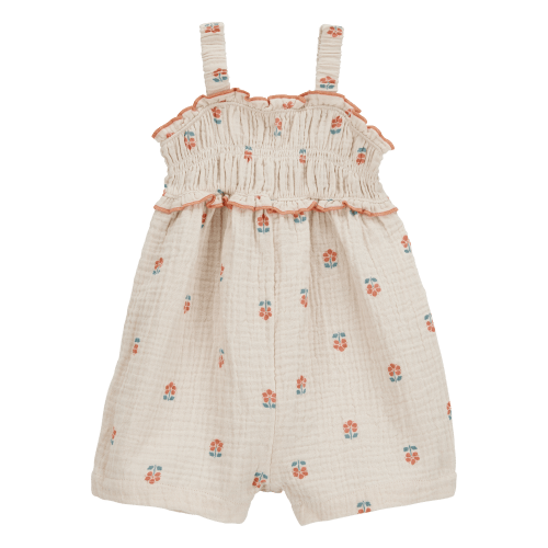 Baby Smocked Floral Print Sleeveless Romper - Carter's | Carter's