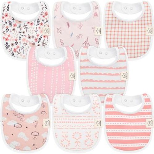 Keababies 8pk Organic Baby Bibs For Boy, Baby Drool Bib For Baby Boys And Girls, Newborn Teething Bibs (sweet Charm)
