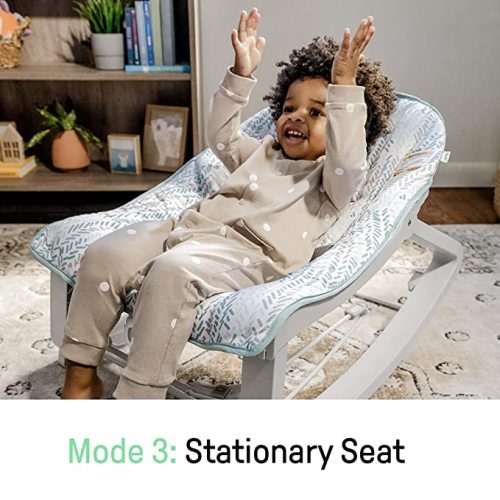 Ingenuity Keep Cozy 3-in-1 Grow with Me Vibrating Baby Bouncer Seat & Infant to Toddler Rocker, Vibrations & -Toy Bar, 0-30 Months Up to 40 lbs (Spruce)