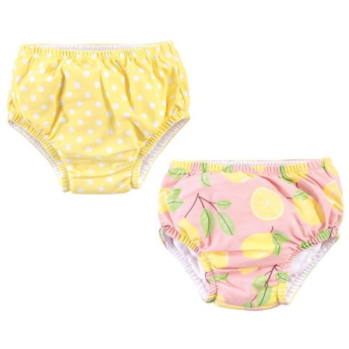 Hudson Baby Infant And Toddler Girl Swim Diapers, Pink Lemons, 0-6 Months
