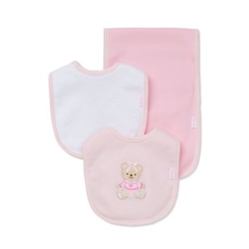 3-Piece Sweet Bear Bib and Burp Cloth Set