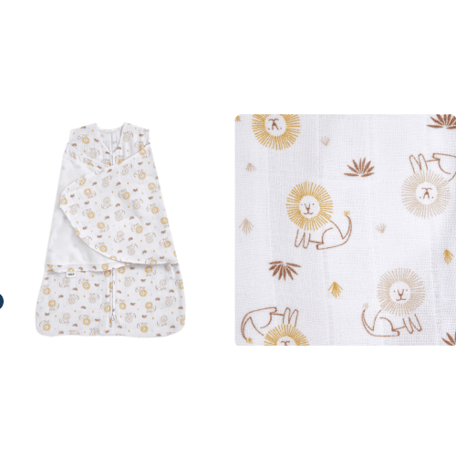 Lion Print Cotton Muslin Newborn Swaddle | HALO