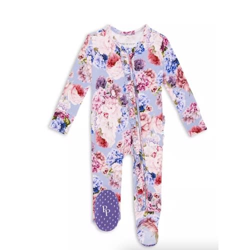 Girls' Annie Ruffled Zippered One Piece Footie - Baby 0-3 months